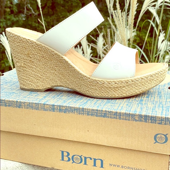 born aakash platform wedge sandal